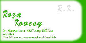 roza kovesy business card